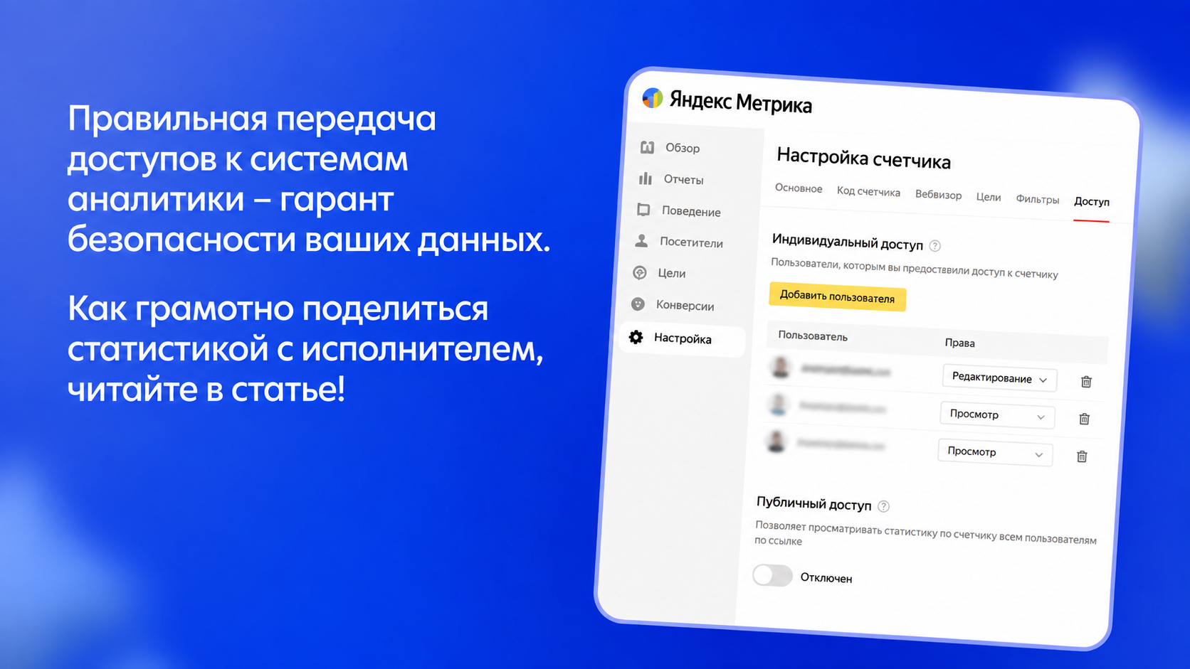 Как поделиться доступами в кабинет Яндекс Метрики и Яндекс Директа: пошаговая инструкция